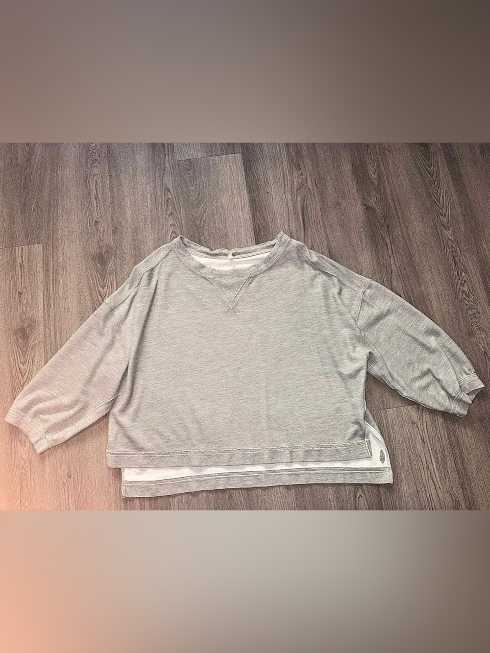 Free People Oversized Gray Sweatshirt Small